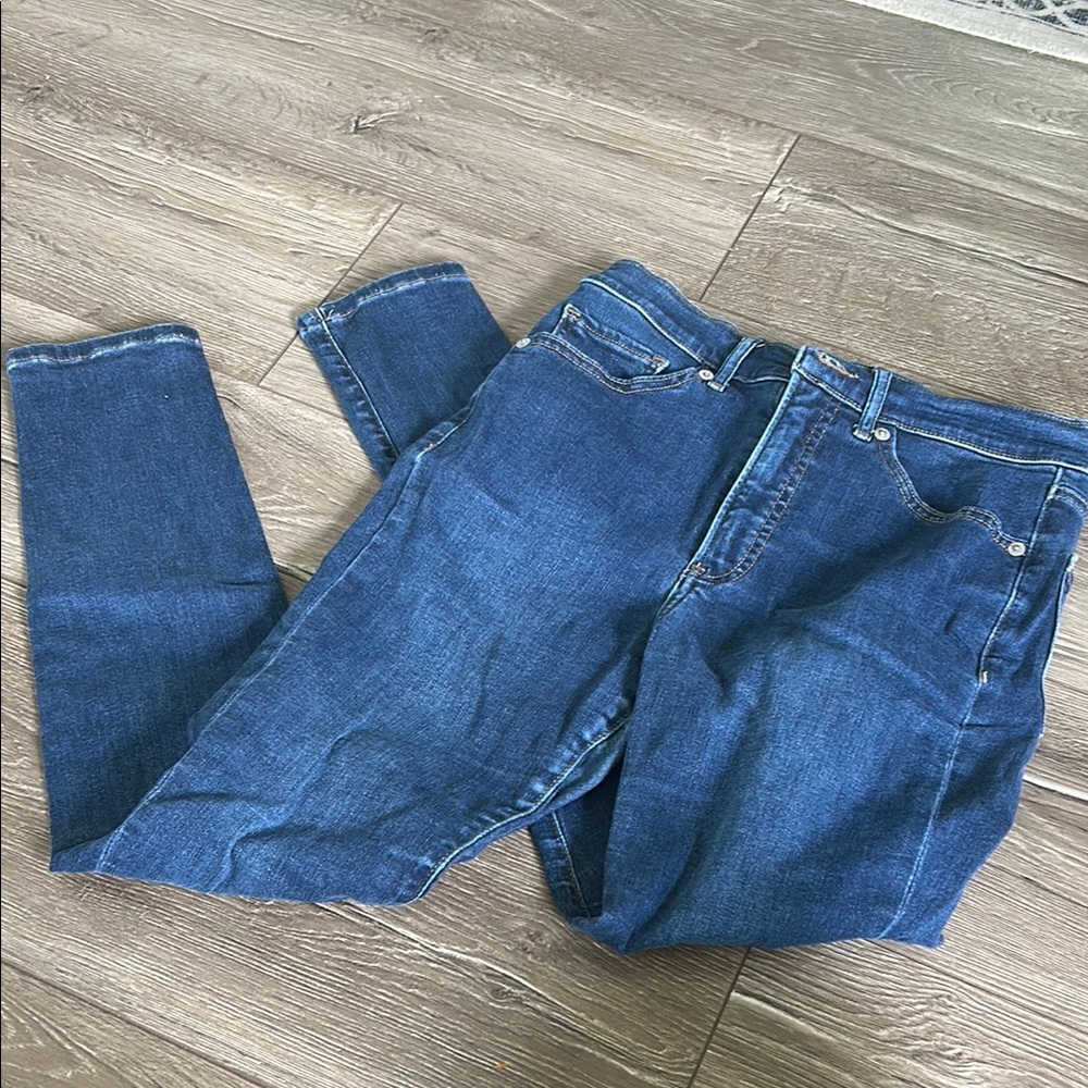 Express Blue Skinny High Rise Jeans